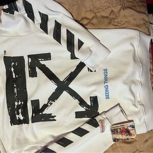 Off-White White and Black Graphic Top